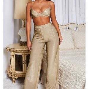 Sexy 2 piece gold shimmer set